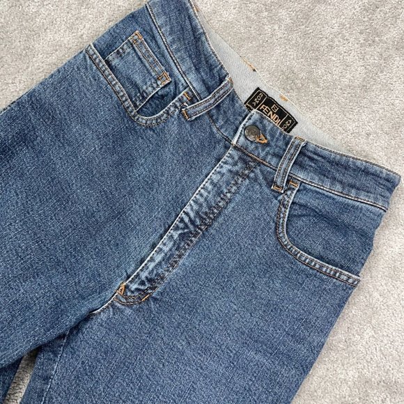 Fendi Roma Jeans Women's Size 24x30 High Rise Slim Straight Italy Made